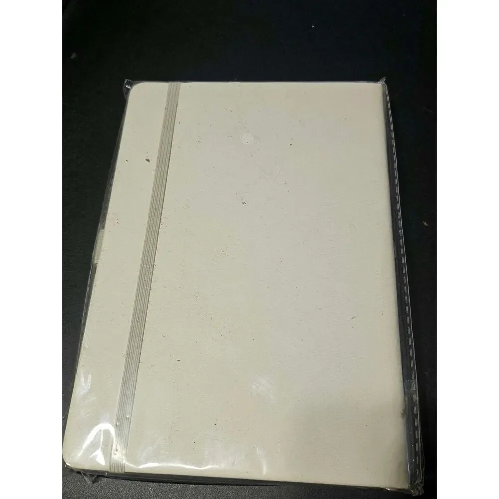 New Ivory Cream Faux Leather Journal Notebook Elastic Closure Pen Loop Sealed